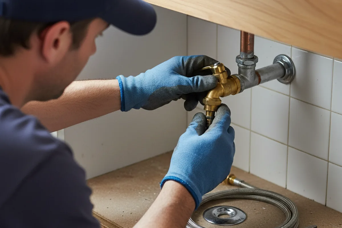 Shutoff valve and fitting work during Emergency Plumbing in Highlandville